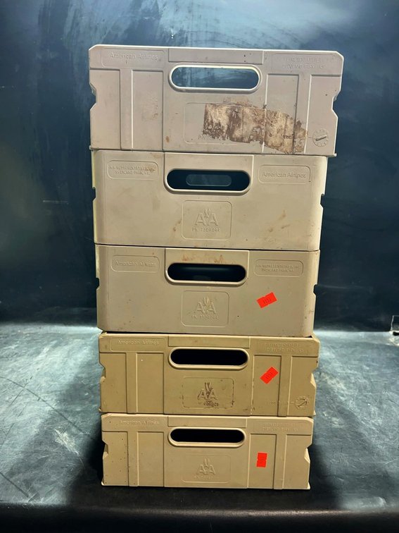 Five American Airlines Stacking Gallery Bins