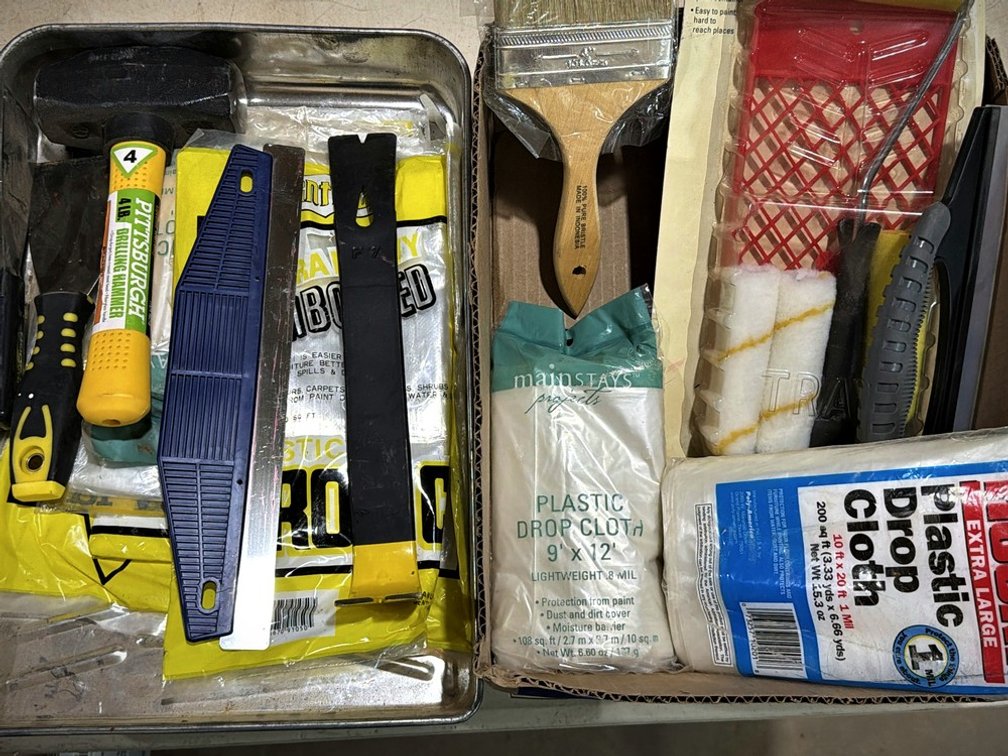 Painting Supplies Set With Drop Cloths