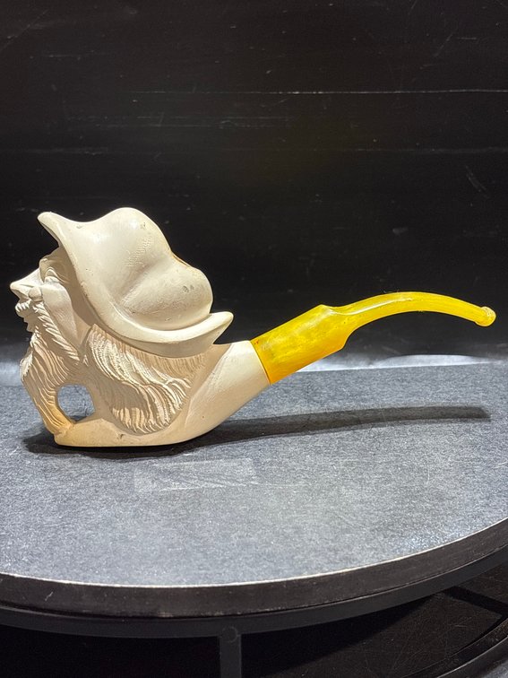 Meerschaum Pipe with Bearded Man Carving