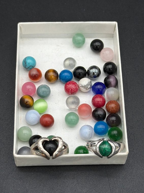 Silver Rings With Interchangeable Stones