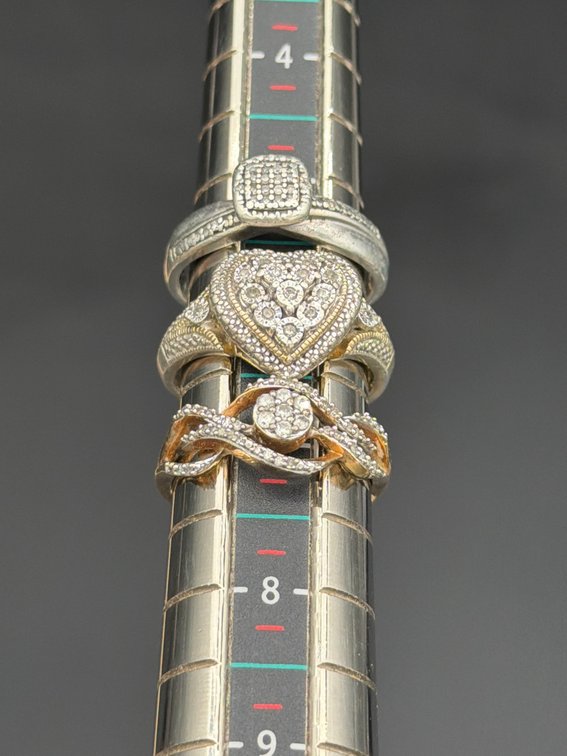 (3) Sterling Silver CZ Rings