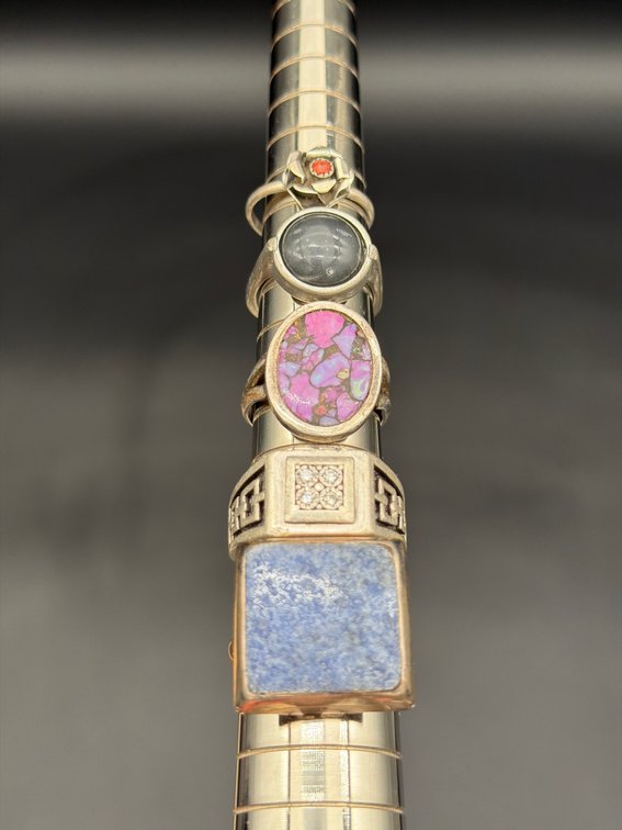 Five Vintage Costume Rings Assorted Stones