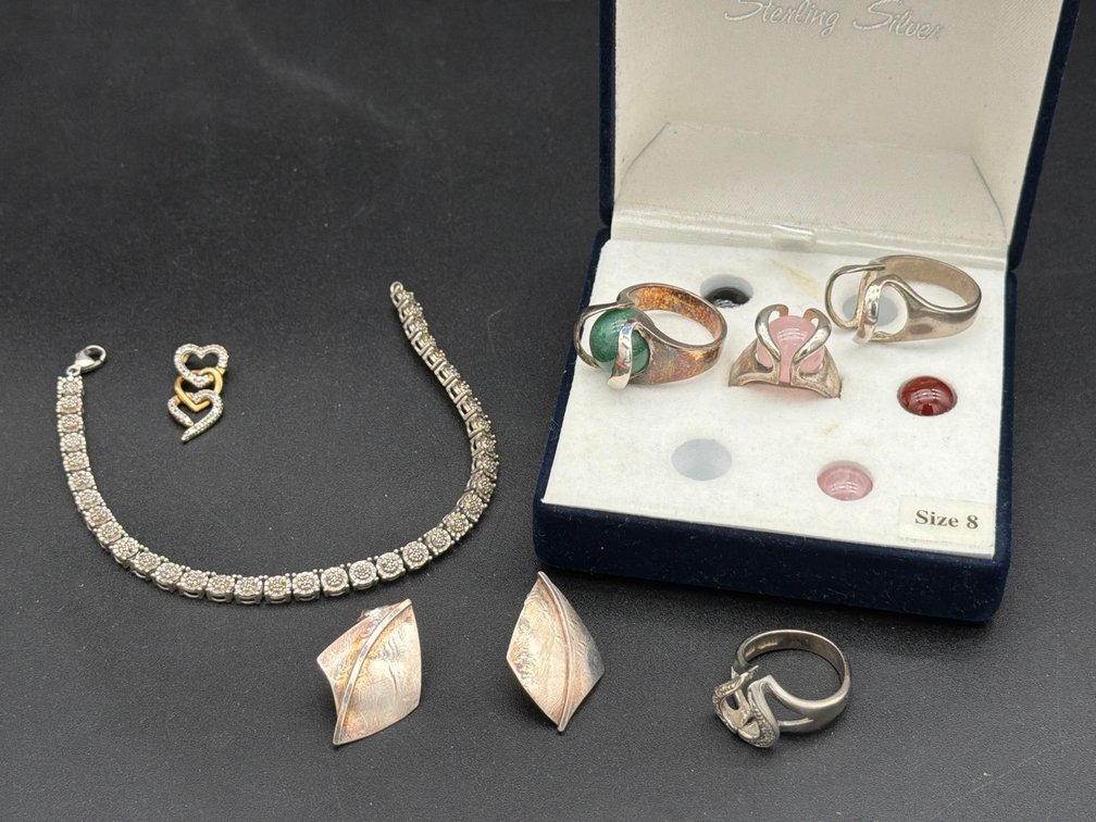 Costume Jewelry Rings, Bracelet, Earrings