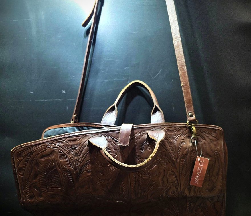 Shazel Tooled Leather Garment Bag