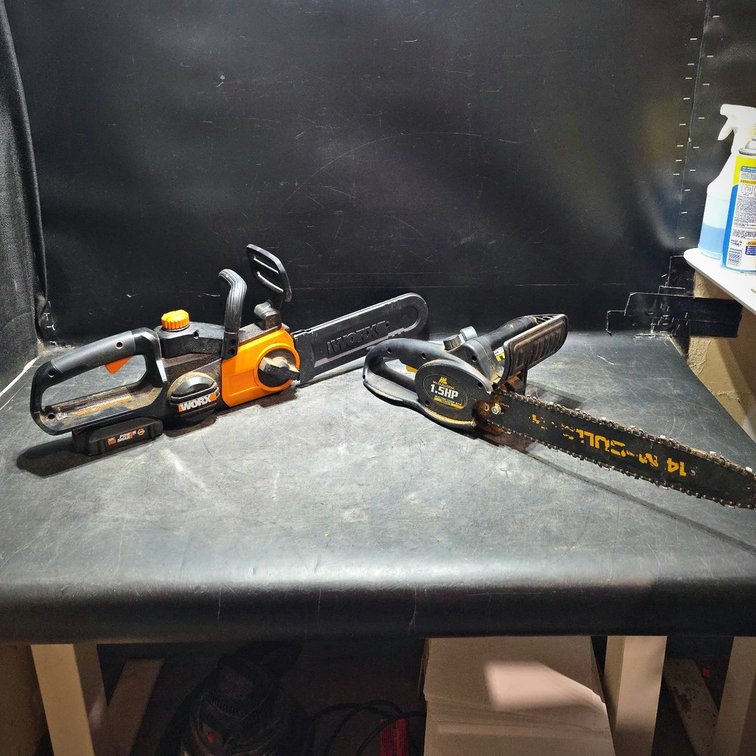 Worx and 1.5HP 14" Electric Chainsaws, 2 Total