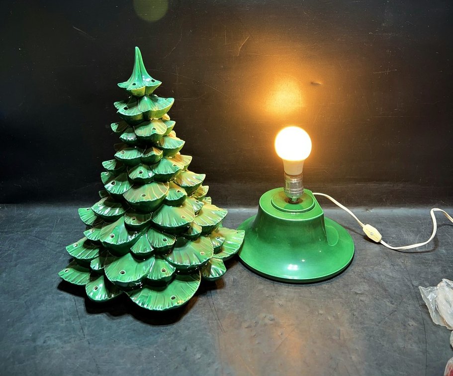 Ceramic Light-Up Christmas Tree With Bulbs