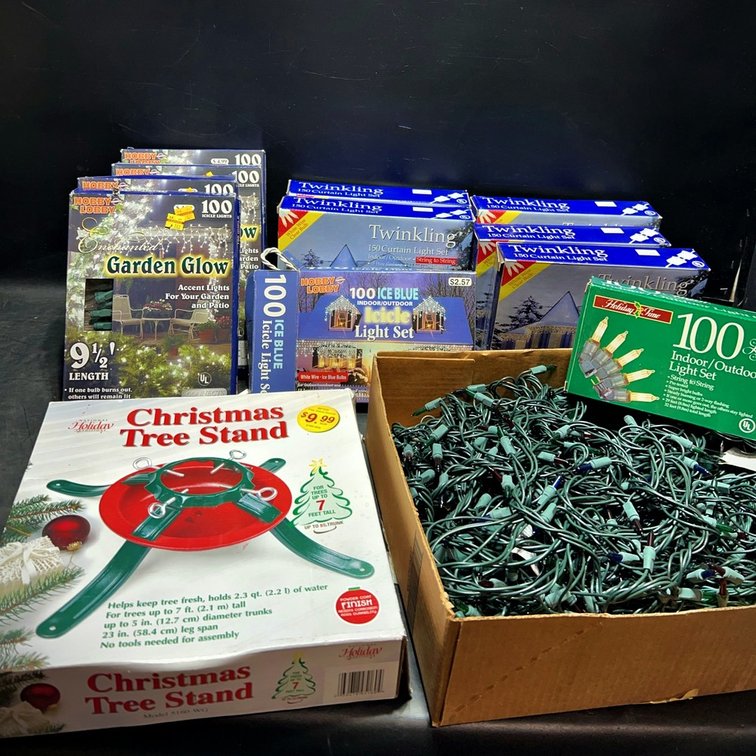 Holiday Light Sets and Tree Stand Assortment