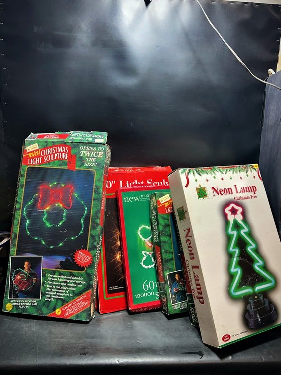 Christmas Neon Lamps and Light Sculptures Lot