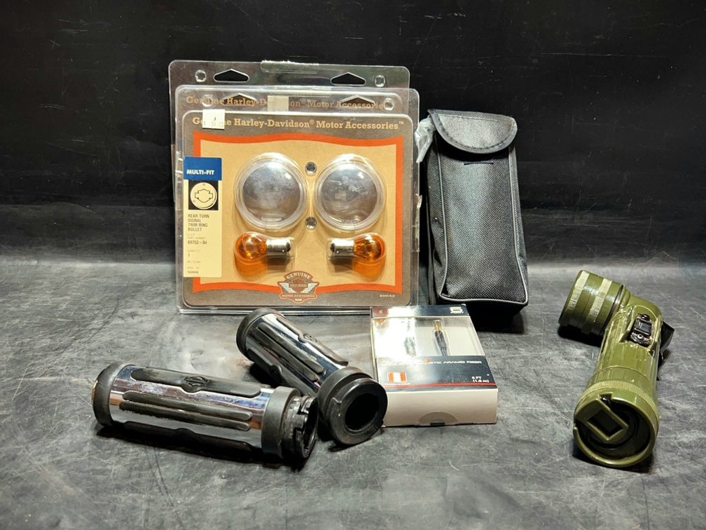 Harley-Davidson Parts, Grips, Flashlight, Cable Lot