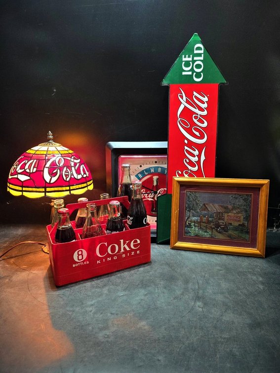Coca-Cola Collectibles Lamp, Clock, Sign, Bottles