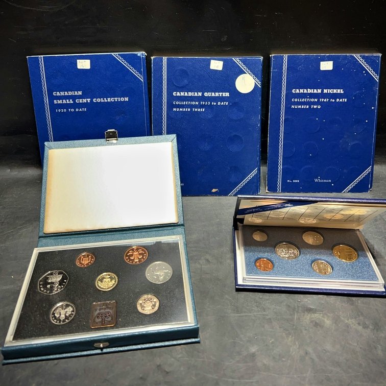 Canadian Coin Albums With Proof and Mint Sets