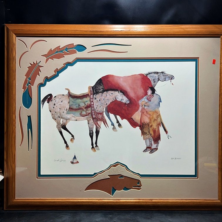 Carol Grigg "His Horses" Framed Print 44x36