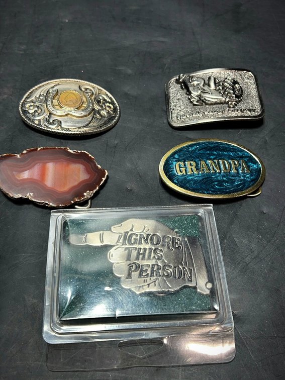 Western Belt Buckle Collection, 5 Pieces