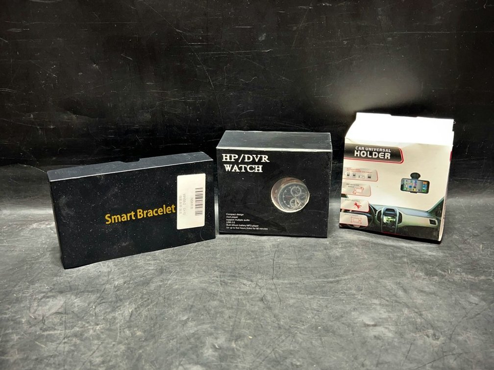 Smart Bracelet, DVR Watch, Car Holder Trio