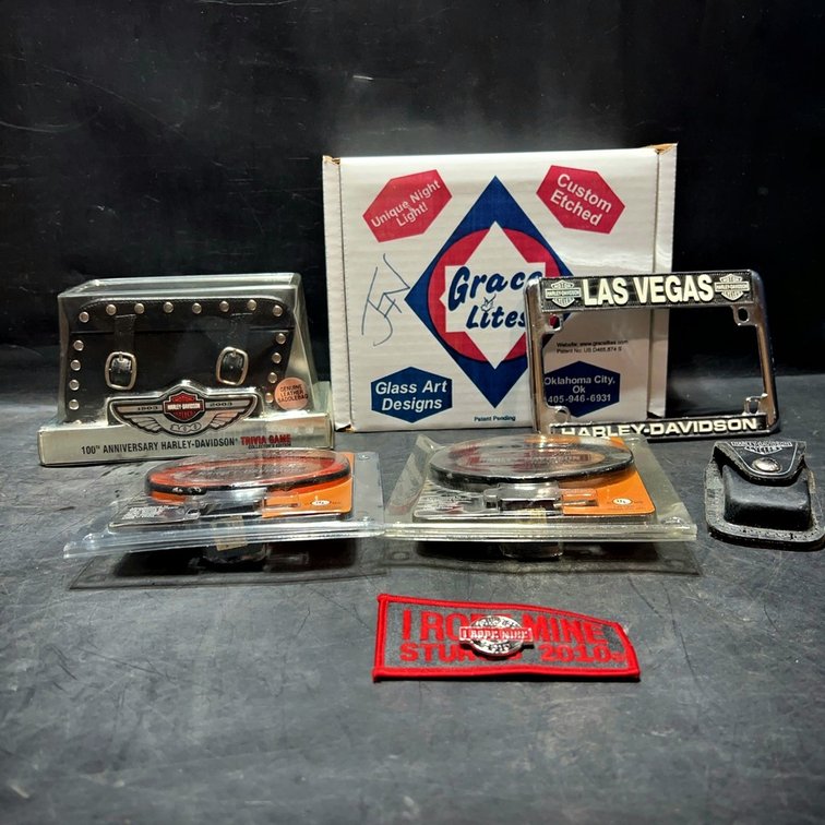 Harley-Davidson Collectibles Lot W/ Lights & Patch