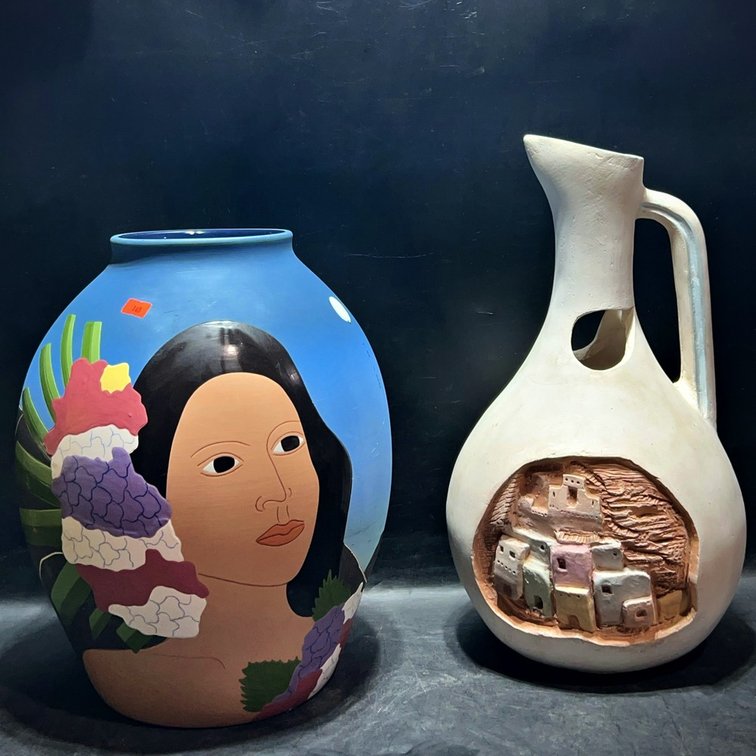 Pair: G. Giyener Studio Pottery, 1988 & Pueblo Jug