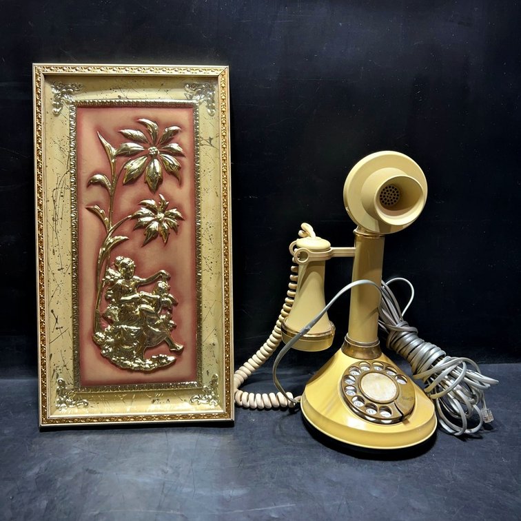 Decotell Candlestick Phone & Four Seasons Plaque