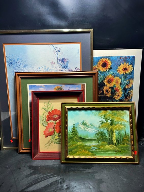 5 Framed Artworks, Assorted Sizes