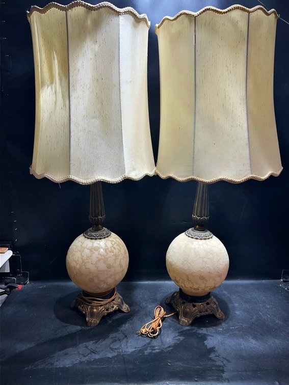 38" Ornate Table Lamps with Shades