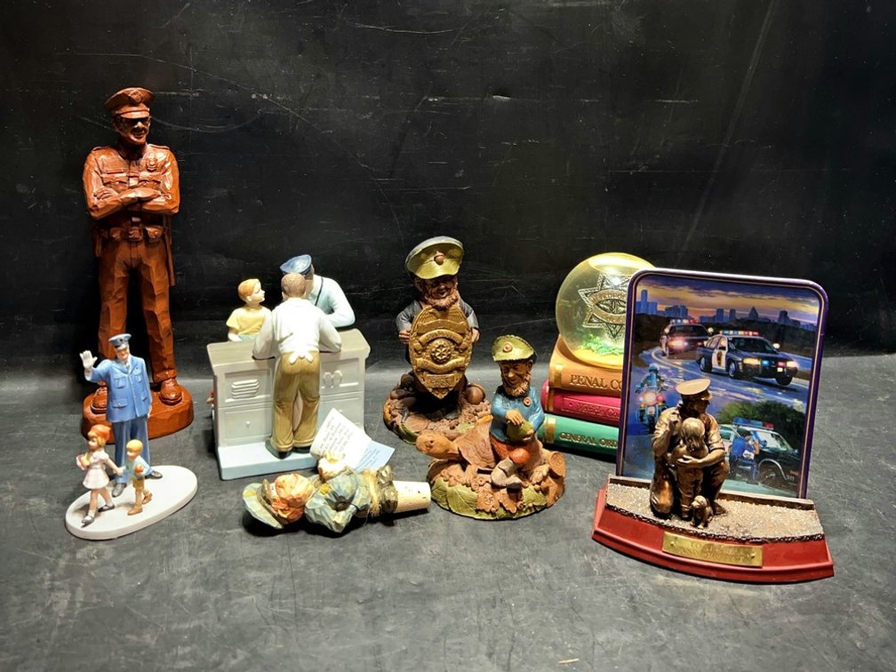 Police Theme Figurine and Memorabilia Lot