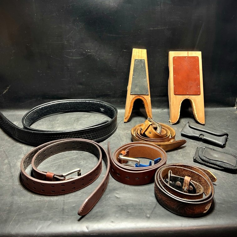 Leather Belts and Boot Jacks Lot