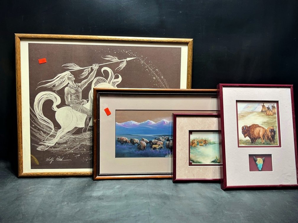 Framed Native American and Western Art Lot