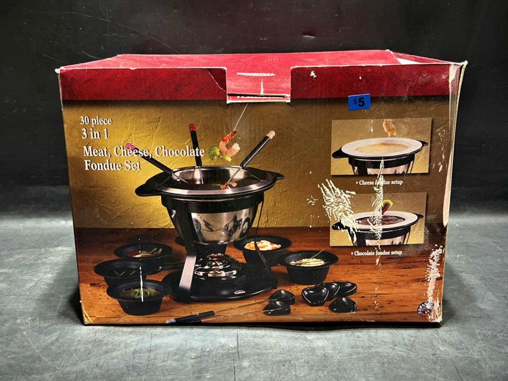 3-in-1 Meat Cheese Chocolate Fondue Set 30-Pc