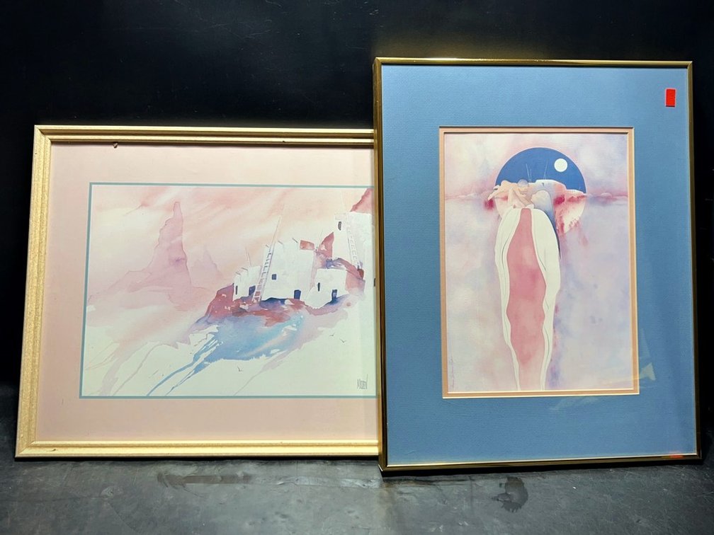 Pair Framed Prints Signed Maden Southwest Style