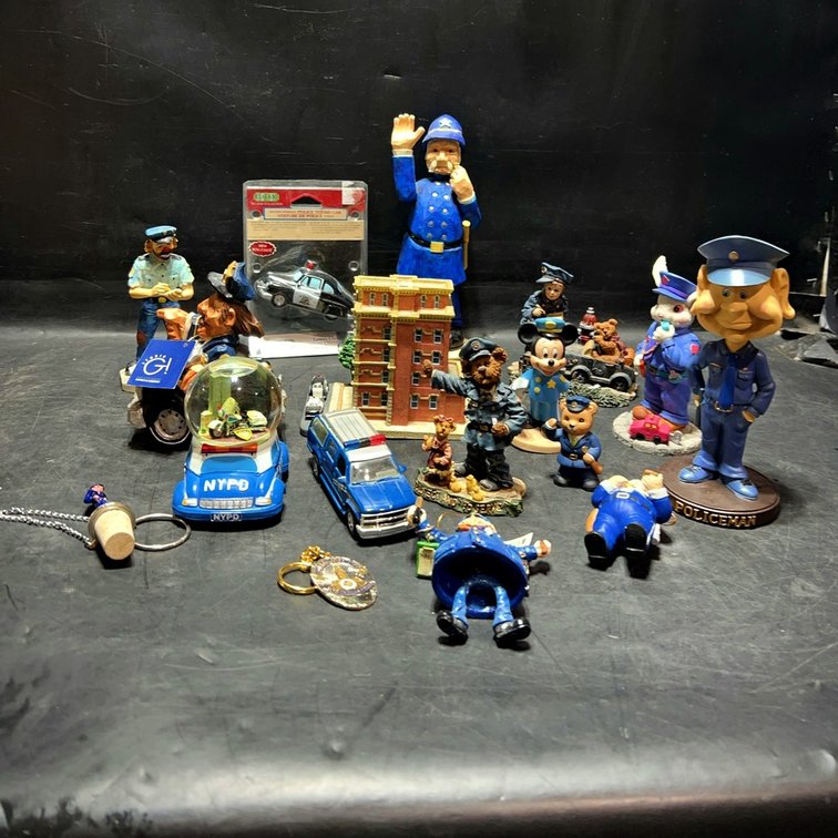 Police Figurine and Collectible Assortment Lot