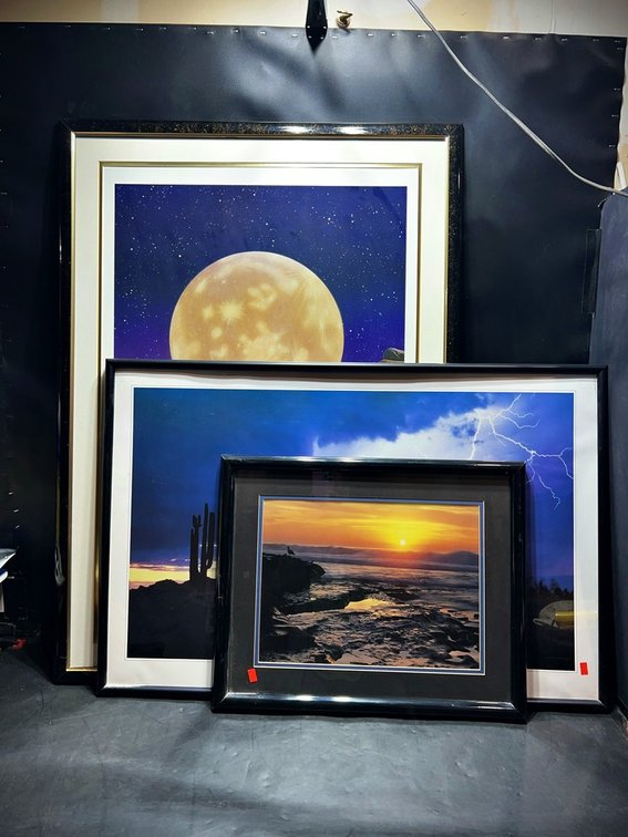Framed Art Lot: Schimmel Moon, Desert Monsoon