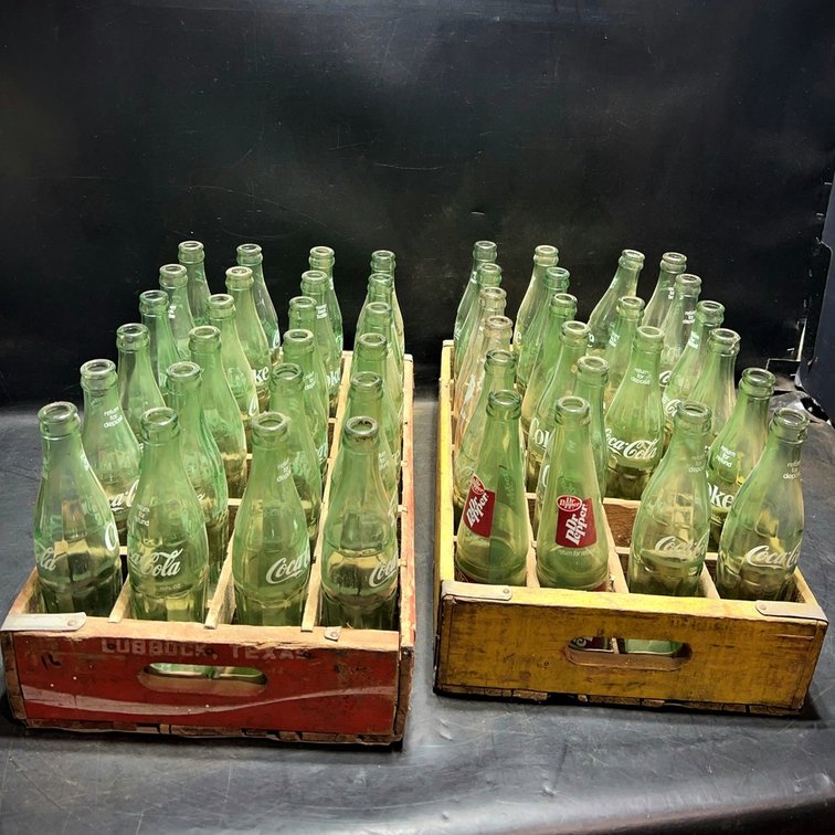Coca-Cola Bottles in Wooden Crates, 2 Sets