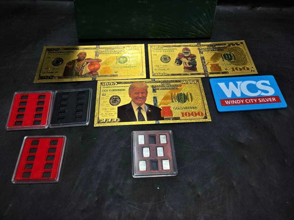 Coin Album, Novelty Bills, WCS Silver Bars Set