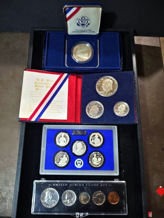 U.S. Proof Sets & Constitution Silver Dollar Lot