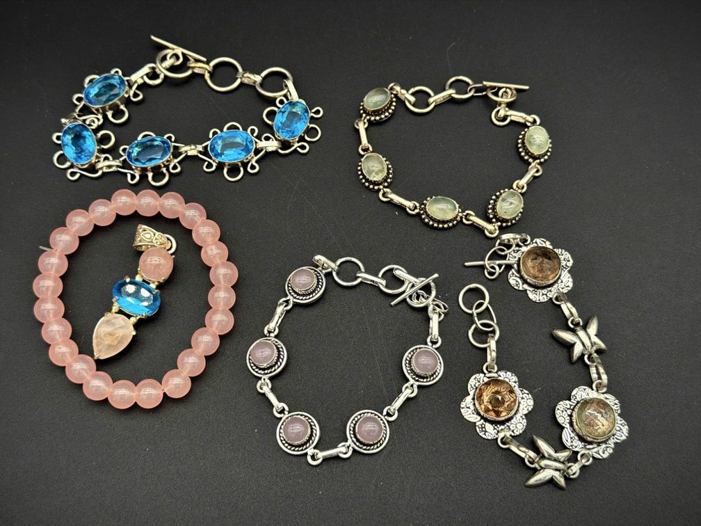 5 Modern China 925 Marked Bracelets