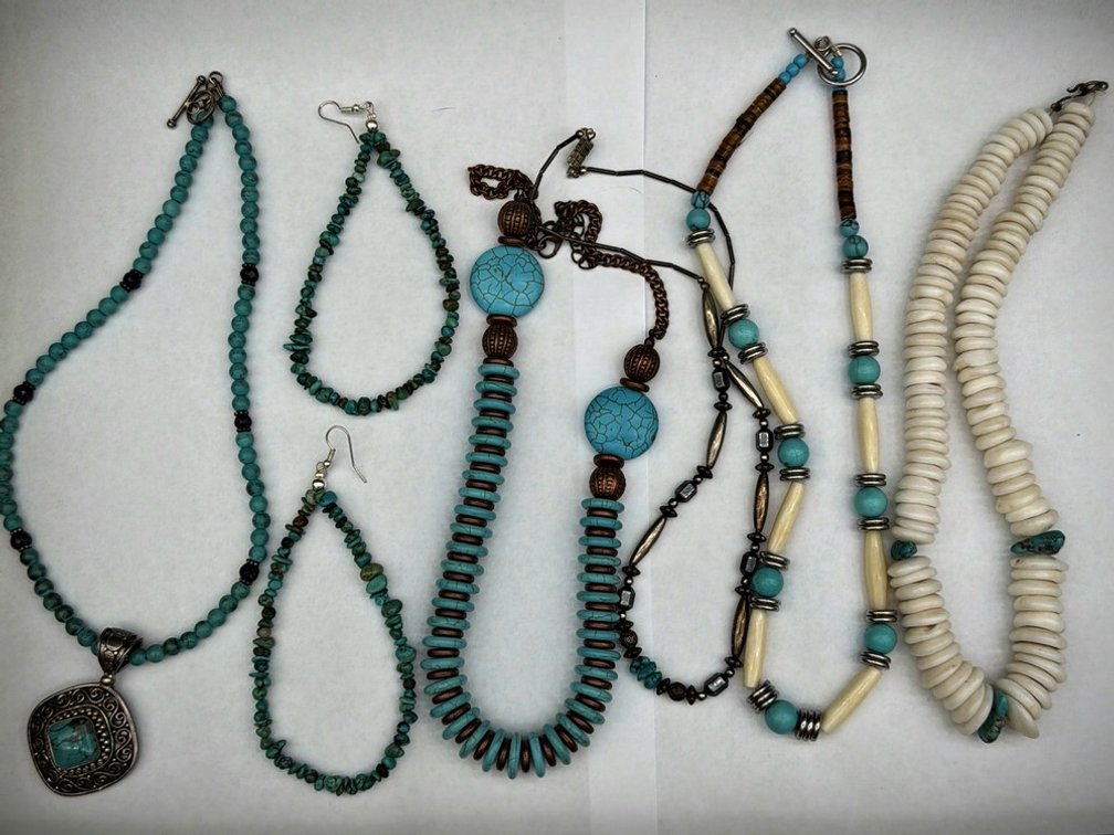 Turquoise and Bone Beaded Jewelry