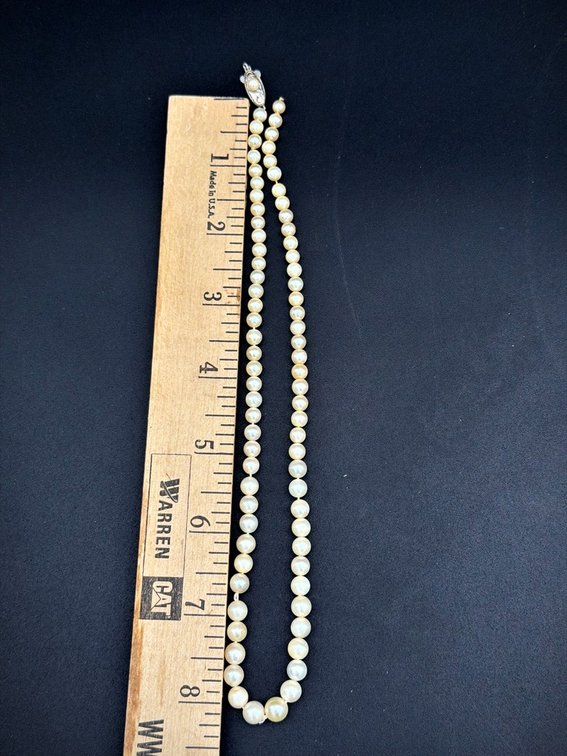 Cultured Pearl Necklace With Silver Clasp needs repair