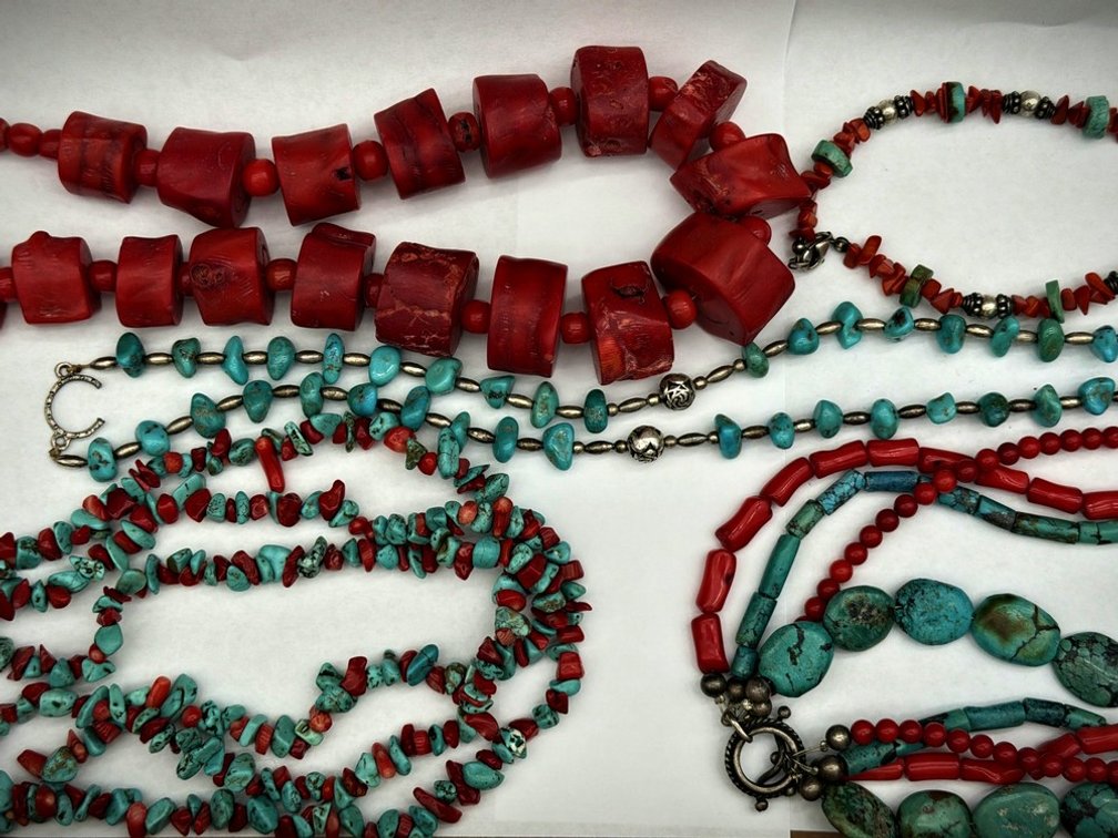 5 Howlite and Stone Bead Necklaces