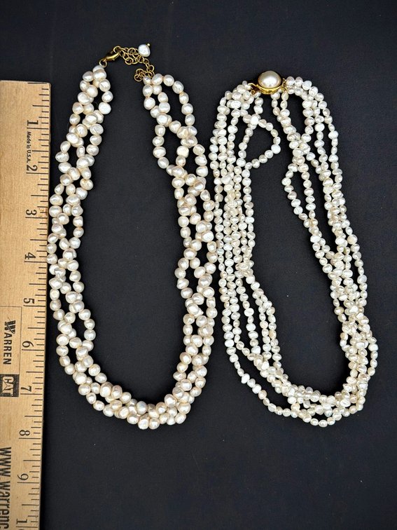 Two Multi-Strand Freshwater Pearl Necklaces