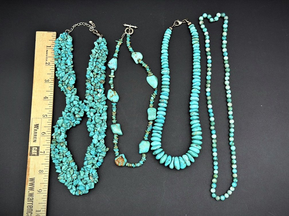Four Howlite Bead Necklaces Assorted Styles