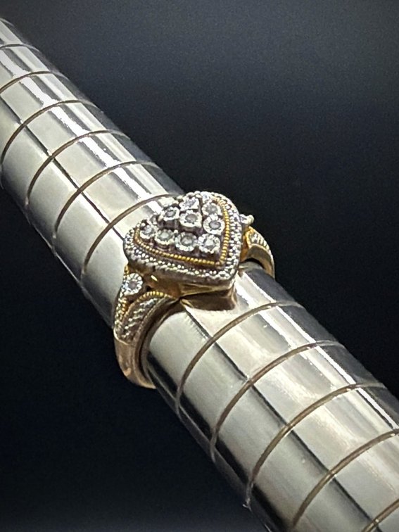Heart-Shaped 925 Silver Ring With CZ Accents