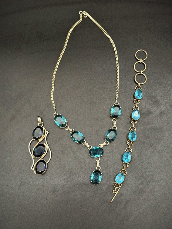Blue Gemstone Jewelry Set made in China
