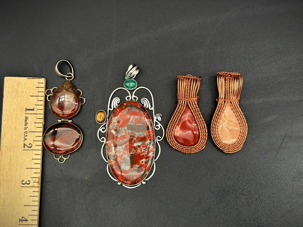 Stone and Wire Costume Jewelry Pendants