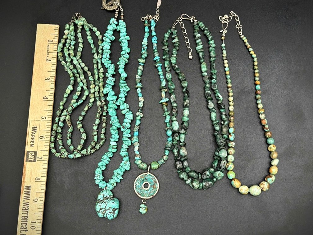 Turquoise Bead Necklaces, 5 Pieces