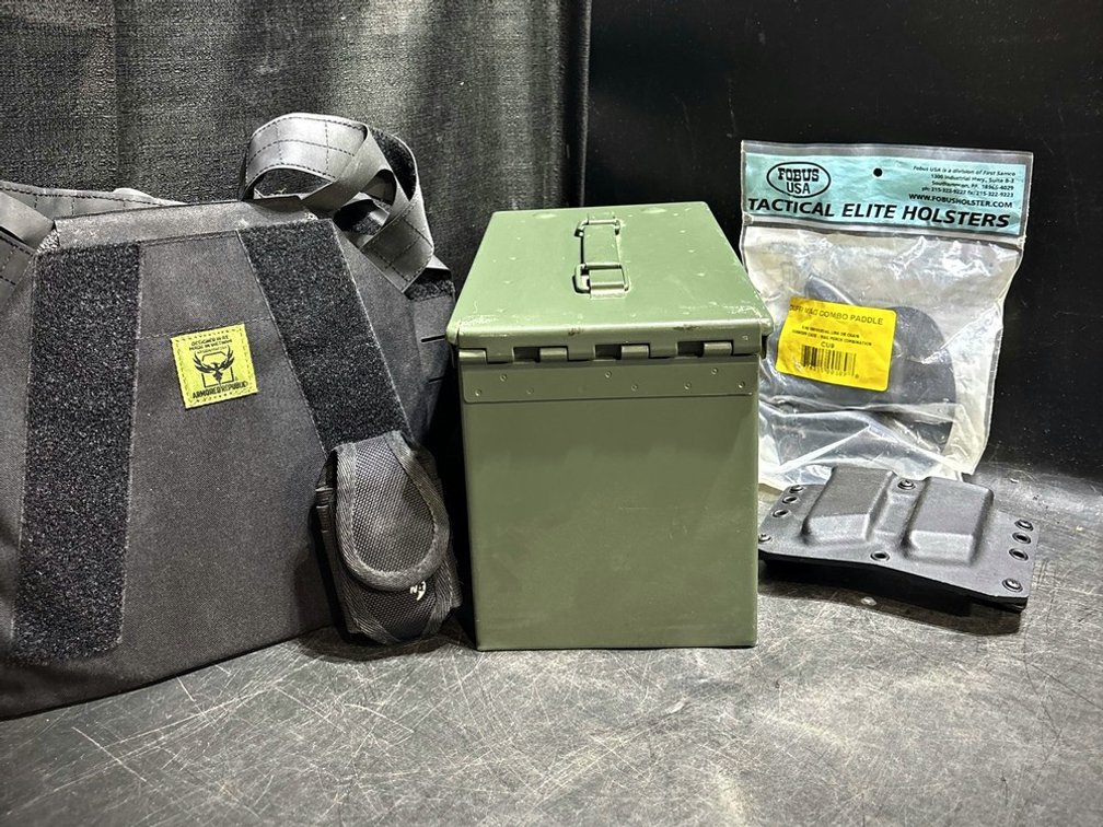 Ammo Can, Vest, Holster & Accessories Lot