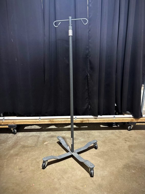 Adjustable Rolling IV Stand With Metal Hooks