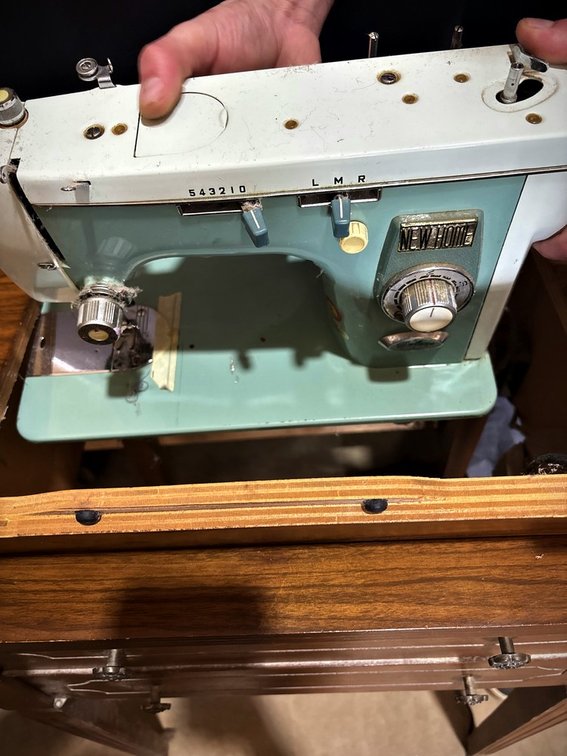 New Home Deluxe Sewing Machine With Cabinet