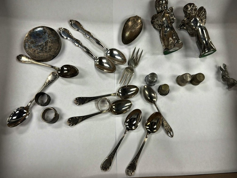 Silver Plated Flatware, Figural Angles, Thimbles