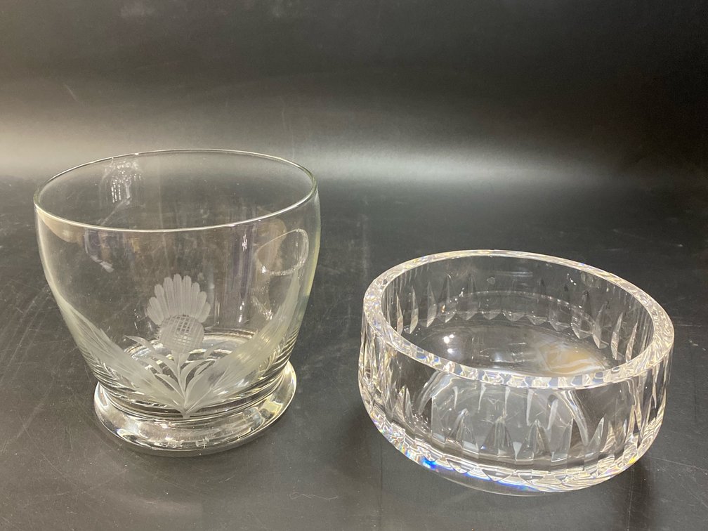 Orrefors Crystal Bowl, Etched glass bowl