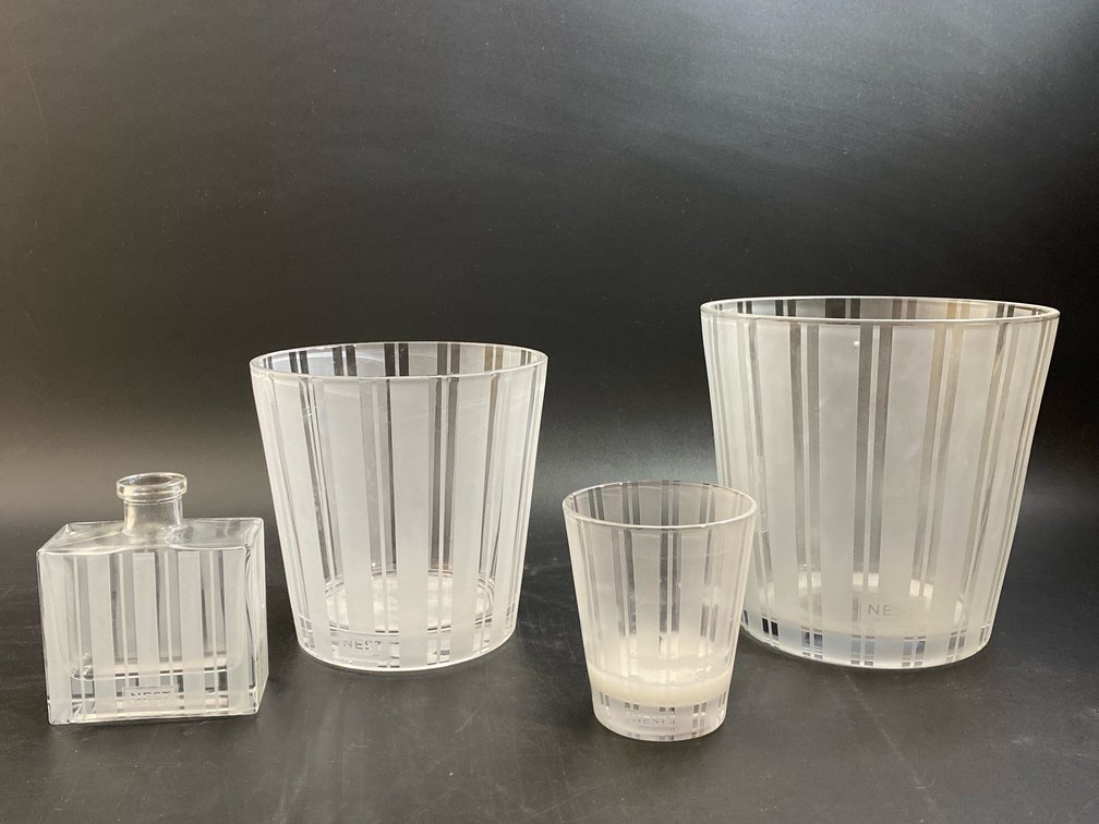 Nest New York Glass candle holders and scent bottle 