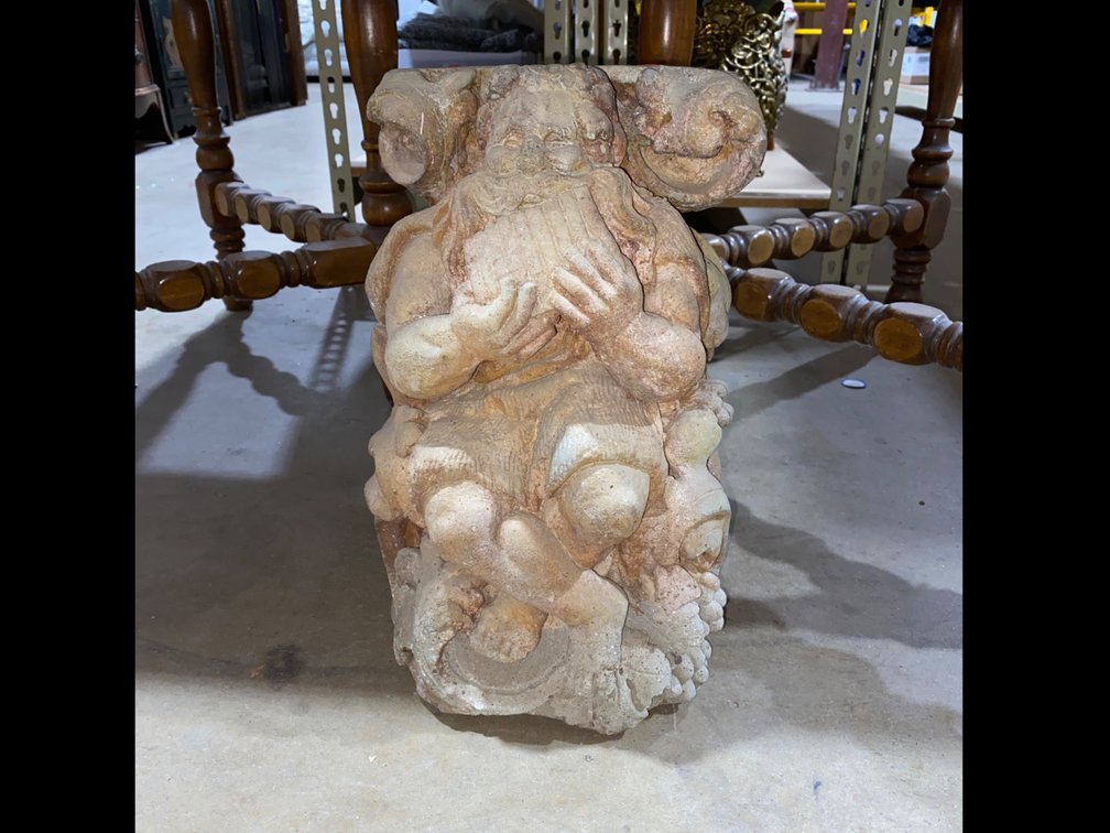 Carved Stone Architectual Garden Decoration 16” X 10”